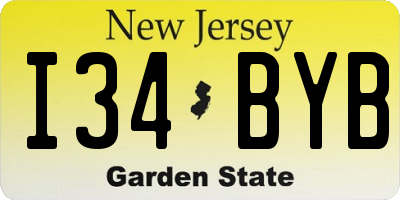 NJ license plate I34BYB