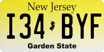 NJ license plate I34BYF