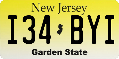 NJ license plate I34BYI