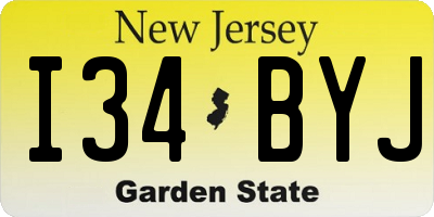 NJ license plate I34BYJ