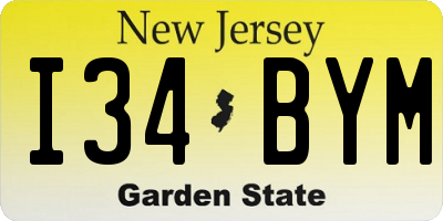 NJ license plate I34BYM