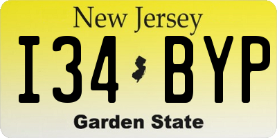 NJ license plate I34BYP