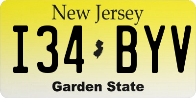 NJ license plate I34BYV