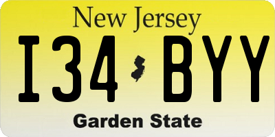 NJ license plate I34BYY