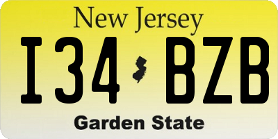 NJ license plate I34BZB