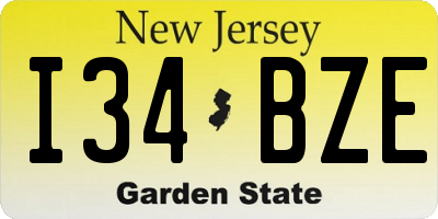 NJ license plate I34BZE