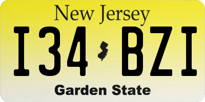 NJ license plate I34BZI