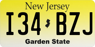 NJ license plate I34BZJ