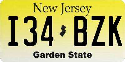 NJ license plate I34BZK
