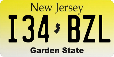 NJ license plate I34BZL