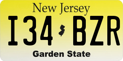 NJ license plate I34BZR
