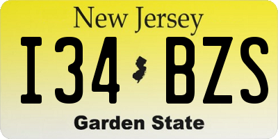 NJ license plate I34BZS