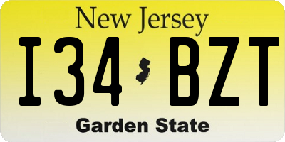 NJ license plate I34BZT