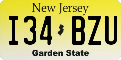NJ license plate I34BZU