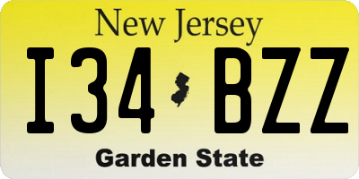 NJ license plate I34BZZ