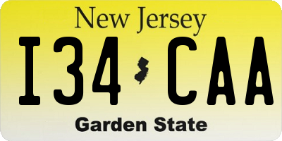 NJ license plate I34CAA