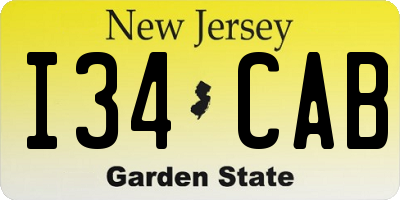 NJ license plate I34CAB
