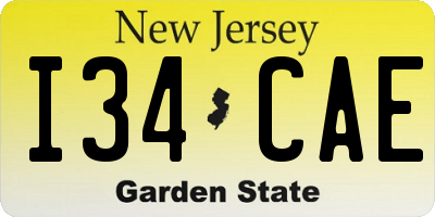 NJ license plate I34CAE