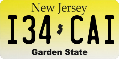 NJ license plate I34CAI