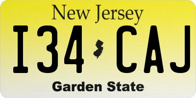 NJ license plate I34CAJ