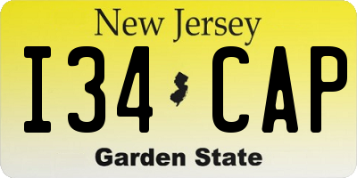 NJ license plate I34CAP