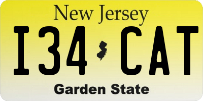 NJ license plate I34CAT