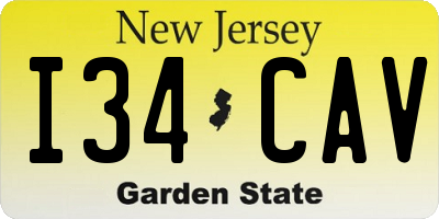 NJ license plate I34CAV