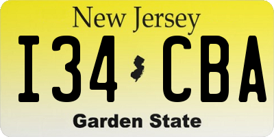 NJ license plate I34CBA
