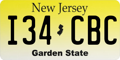NJ license plate I34CBC