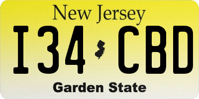 NJ license plate I34CBD