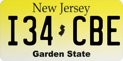 NJ license plate I34CBE