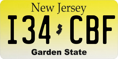 NJ license plate I34CBF