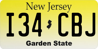 NJ license plate I34CBJ