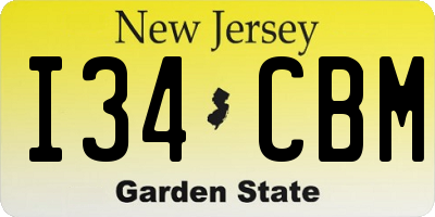 NJ license plate I34CBM