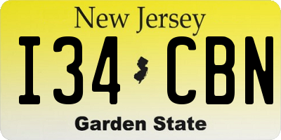 NJ license plate I34CBN