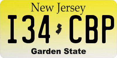 NJ license plate I34CBP