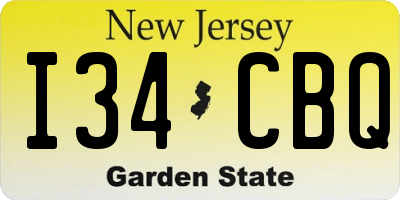 NJ license plate I34CBQ