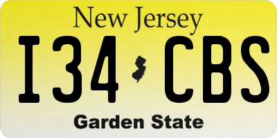 NJ license plate I34CBS
