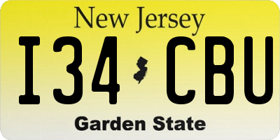 NJ license plate I34CBU