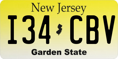 NJ license plate I34CBV