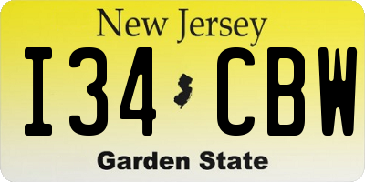 NJ license plate I34CBW