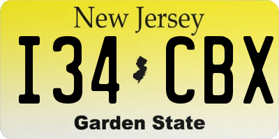 NJ license plate I34CBX