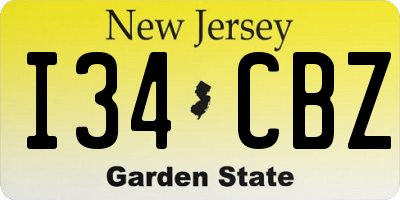 NJ license plate I34CBZ