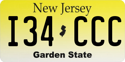 NJ license plate I34CCC