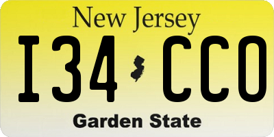 NJ license plate I34CCO