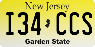NJ license plate I34CCS