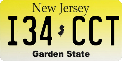 NJ license plate I34CCT