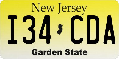 NJ license plate I34CDA