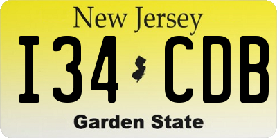NJ license plate I34CDB