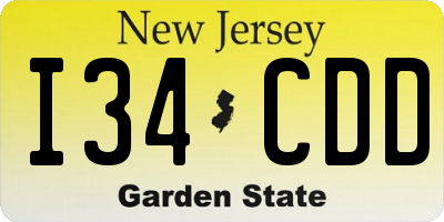 NJ license plate I34CDD